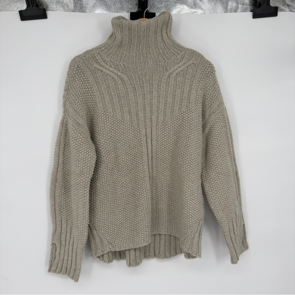 SmartWool Spruce Creek Lambswool Blend Gray Turtleneck Sweater Medium